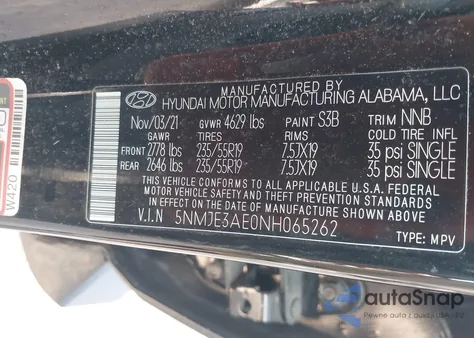 2022 Hyundai Tucson Limited из США, поврежденный, VIN 5NMJE3AE0NH065262